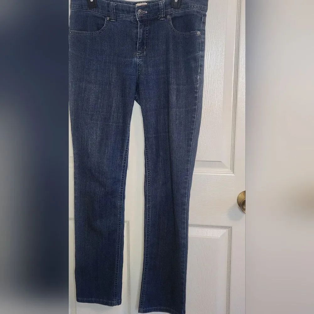BASS Heritage 6 Blue Straight Leg Dark Wash Denim Women's Classic Jeans
